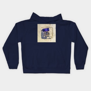 Blue Toy Car on Chipped Paint Kids Hoodie